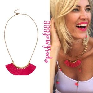 Stella & Dot | Gold+Hot Pink Eden Fringe Necklace